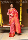 Rajsi~ Pure Silk Handloom - Maharani Paithani in that Bright Red with Silver and Golden Zari, High Quality Pure Silk - verymuchindian.com