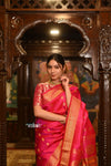 ROYAL WEAVE! Authentic Pure Silk Handloom Bestseller Royal Pink Maharani Paithani With Exclusive Maharani Pallu - verymuchindian.com