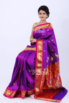 Traditional Yeola Handloom Pure Silk Paithani With Rich 30+ Peacocks Pallu - verymuchindian.com