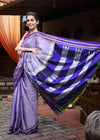 Utsaav ~ Traditional Ilkal Saree Handloom, Cotton Silk in Lavender with Dark Purple Border and Pallu - verymuchindian.com