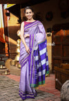 Utsaav ~ Traditional Ilkal Saree Handloom, Cotton Silk in Lavender with Dark Purple Border and Pallu - verymuchindian.com