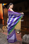 Utsaav ~ Traditional Ilkal Saree Handloom, Cotton Silk in Lavender with Dark Purple Border and Pallu - verymuchindian.com